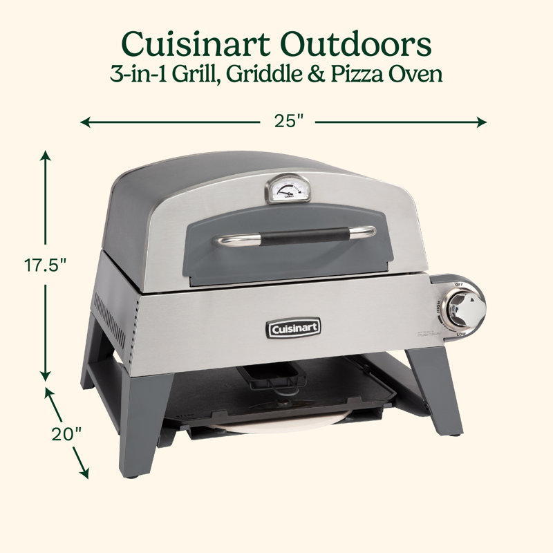 Cuisinart Stainless Steel Countertop Propane Pizza Oven in Gray