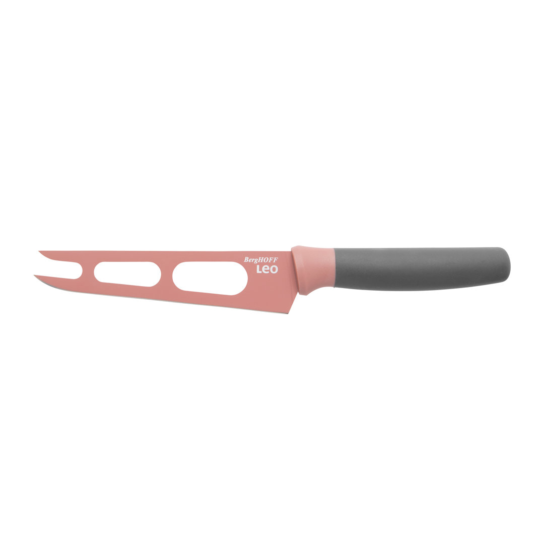 Leo 5" Stainless Steel Cheese Knife, Pink Prep & Savour