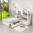 Abrakata Twin Upholstered House Platform Bed with 2 Drawers and Shelf-1009081637