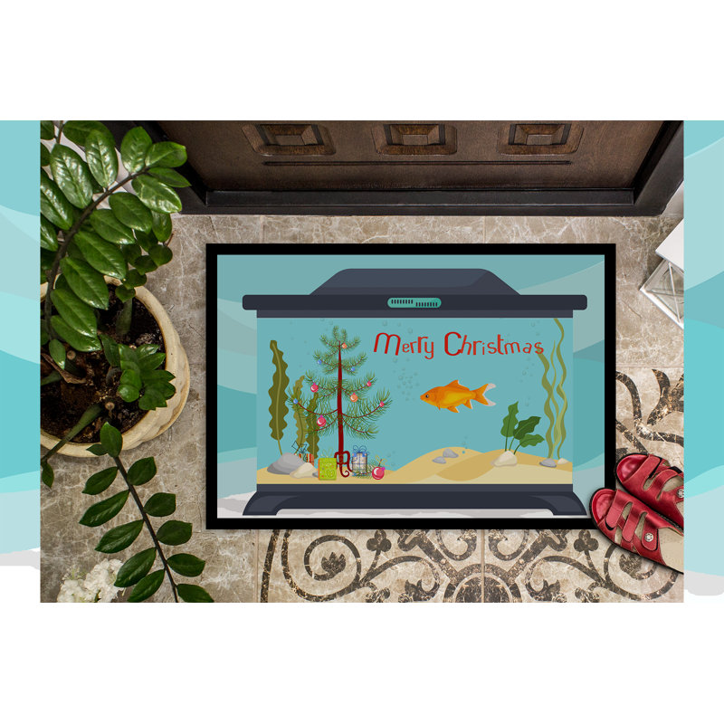 Tapis d'entrée antidérapant Insta, Poisson rouge, 18" W x 27" L