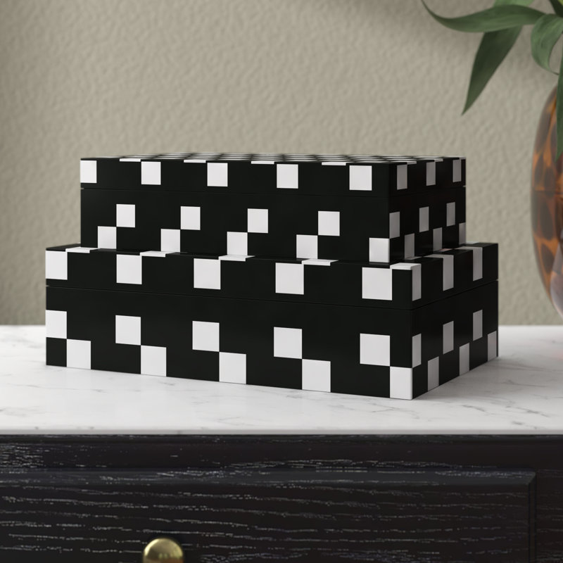 Sergio 2 Piece Handmade Resin Decorative Box Set
