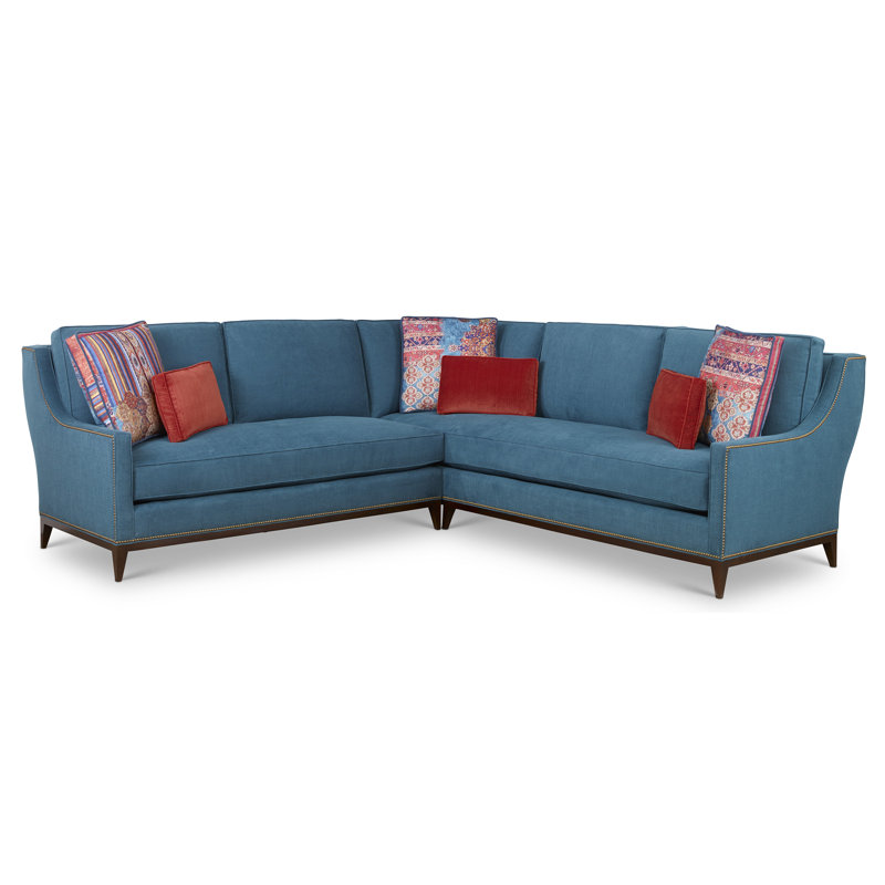 Sectional, Amber, Antique Brass Small, Bruges Linen