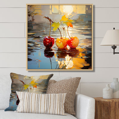 Verre rouge rouge cerise automnale - art mural cerise