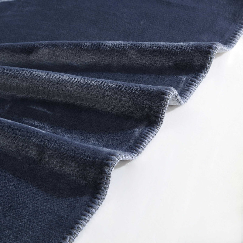 Calvin Klein Modern Reversible Lush Solid Blanket, Throw, Blue
