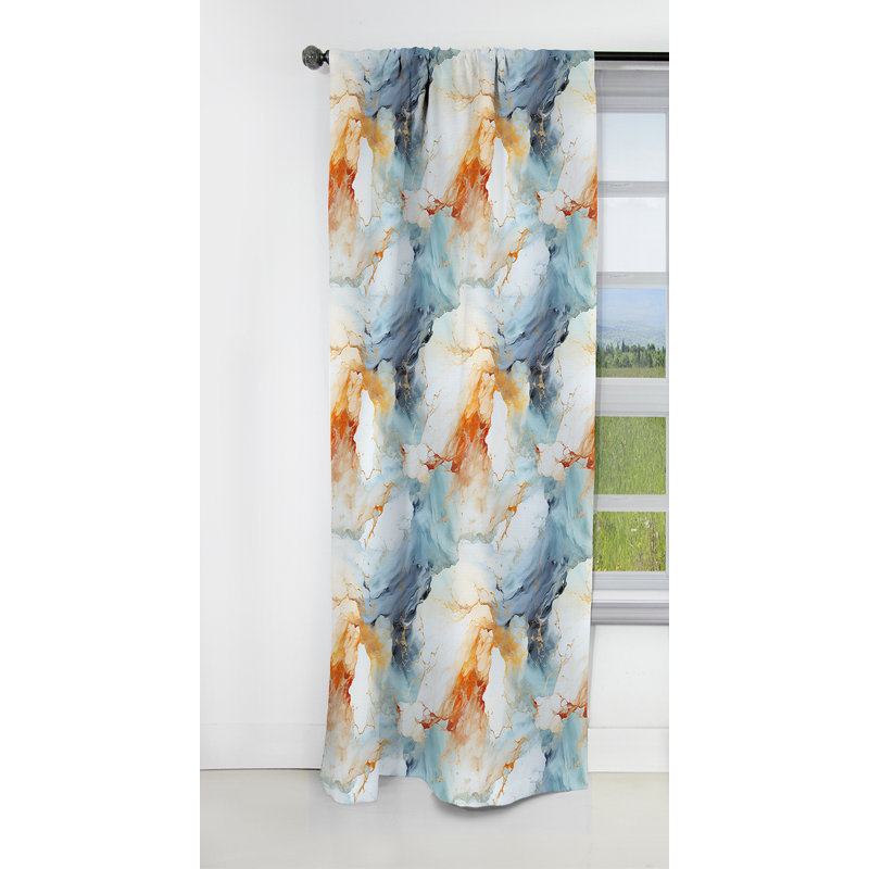 Vintage Reverie Marble Pattern II - Abstract Marble Marble Blackout Curtain - 1 Panels, 52" W x 120" L