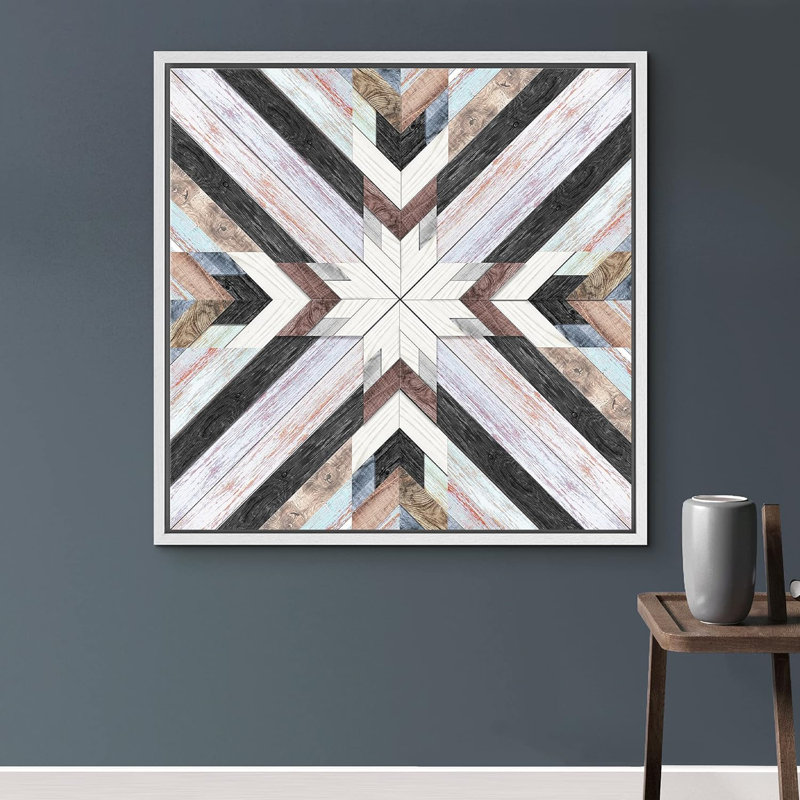 "Western Decor", pastel, aquarelle, affichage sur bois, abstrait, panneaux géométriques en bois, art moderne encadré sur toile