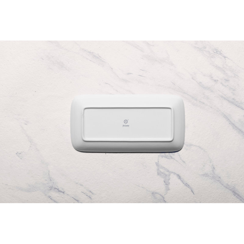 Assiette rectangulaire en porcelaine de qualité supérieure Twister-Blue | Va au micro-ondes et au lave-vaisselle, Bleu