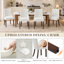 Chaises de salle à manger capitonnées à dossier profond avec coussin en lin, pieds en bois d'hévéa naturel-733230011