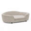 Canapé pour chien surdimensionné ovale semi-fermé surdimensionné surdimensionné - Matériau en lin durable, dossier capitonné, support haut-bas à centre haut et confort moelleux - beige-131247802