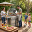 Îlot de cuisine pour barbecue à 5 brûleurs 75300 BTU de luxe en acier inoxydable (argent)-1650353385