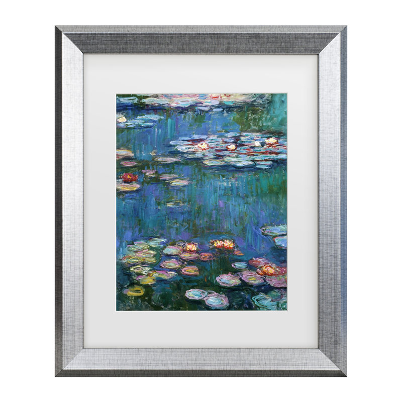 Claude Monet, «Waterlilies Classic», art encadré mat, Argent, H 17,5 po x l 14,5 po x P 0,75 po