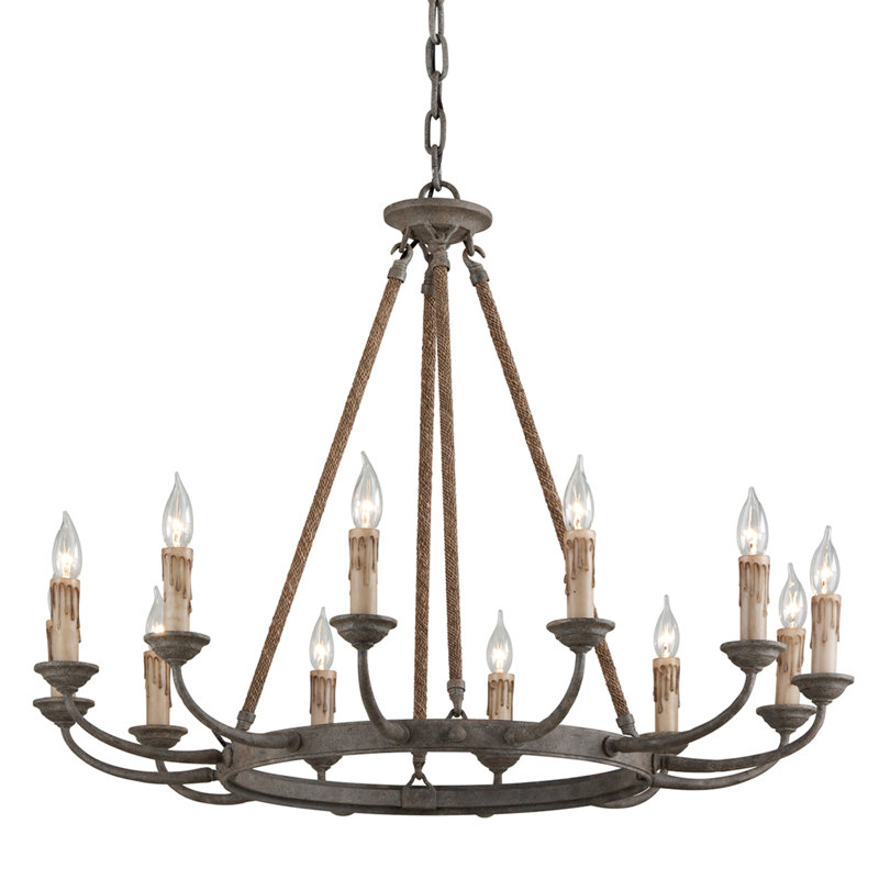 Cyrano 12 - Light Wagon Wheel Chandelier