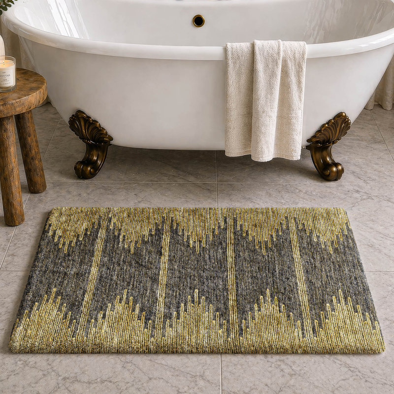 Tapis à poil long de qualité supérieure lavable à la machine ADS647, Graphite, 1'8" x 2'6"