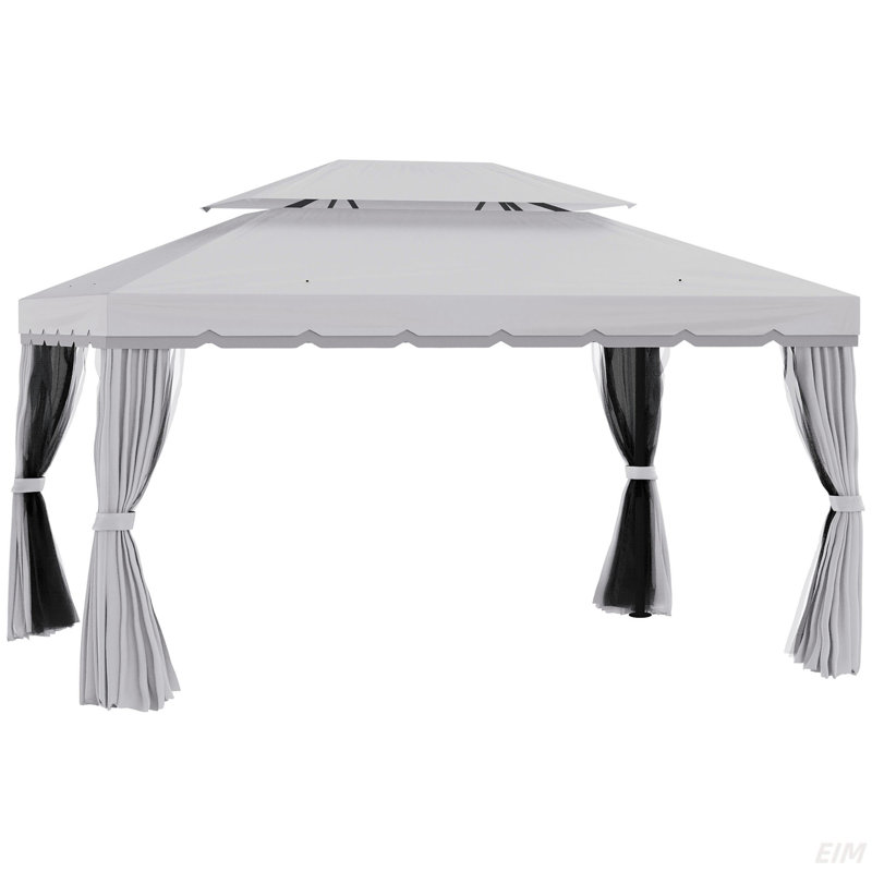 Patio Gazebo, Outdoor Gazebo Canopy Shelter With Netting And Curtains, Aluminum Frame For Garden, Lawn, Backyard And Deck (Canopy)