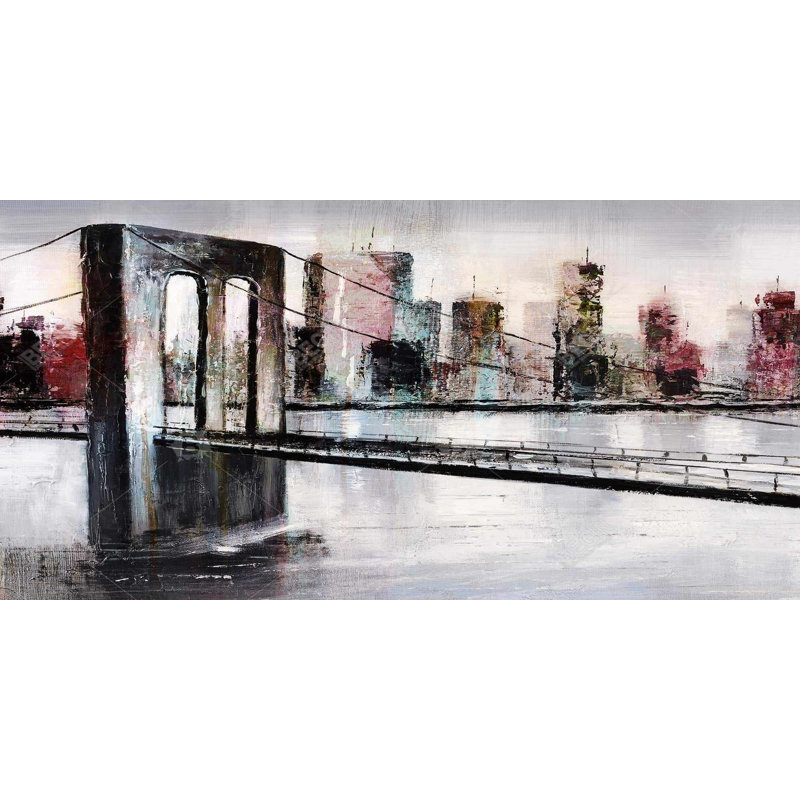 Abstract bridge cityscape - 15.75"x31.50" Desk mat