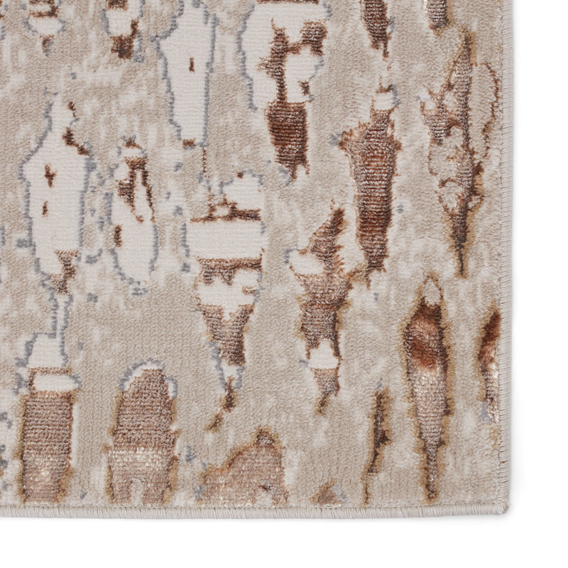 Tapis beige à imprimé animalier Malilla, Rectangle 6 pi 7 po x 9 pi 6 po