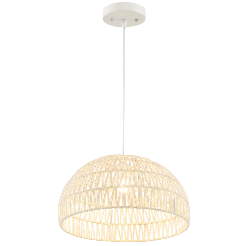 Luminaire suspendu en forme de dôme beige à 1 lumière Anastasi