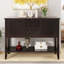 Buffet Cambridge Series Buffet avec tablette inférieure, bois d'acacia durable, beaucoup de rangement pour la décoration et l'organisation.-1857312913