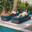 Chaise longue d'extérieur réglable en osier avec coussin Clybourn (ensemble de 2)-883713224