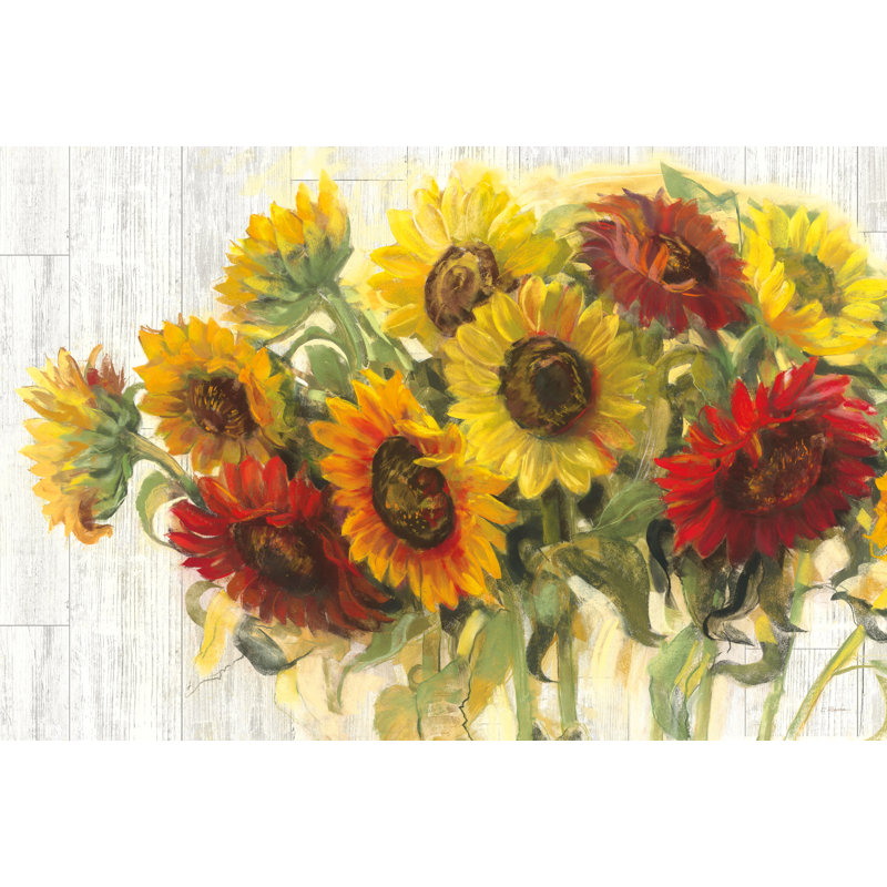 Gathering Sun Crop On Wood by Carol Rowan - Wrapped Canvas Painting, 81cm H x 122cm W