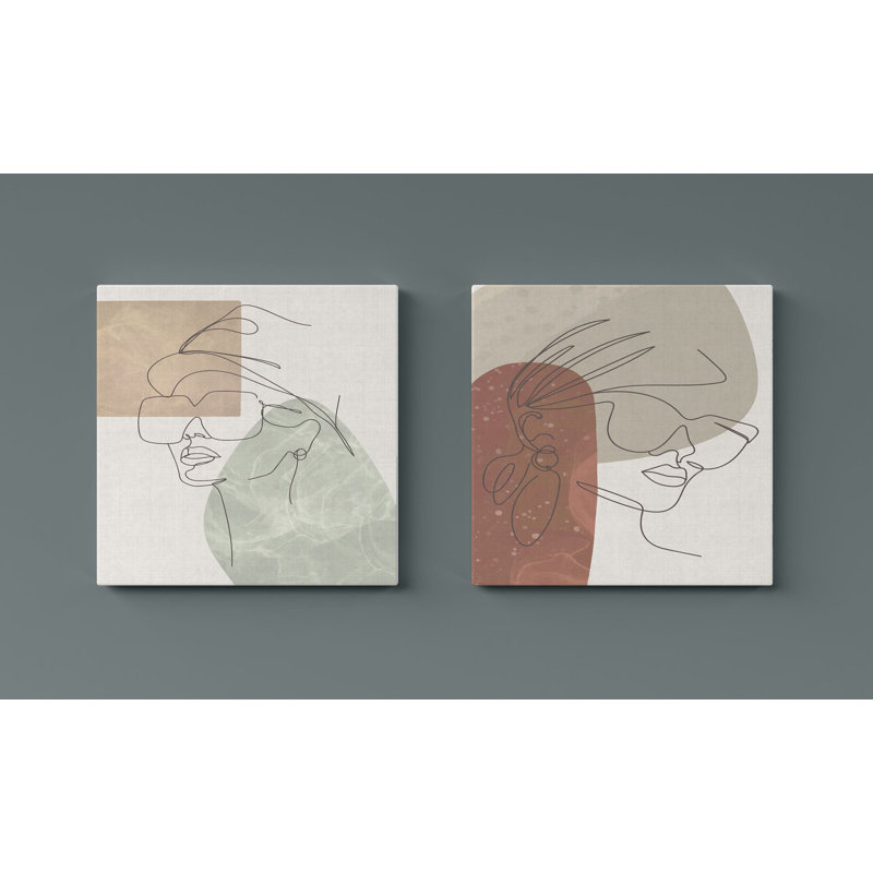 Elegant Decorative Canvas Paintings (2 Pieces), 15.8 x 15.8 Inches Each | 100% Canvas with 100% Wooden Frame | Perfect for Living Room or Bedroom Decor, Eye-Catching Art for Modern Spaces