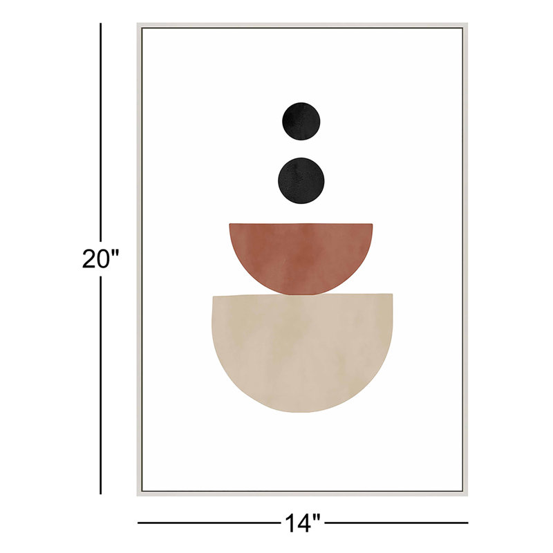 Geometric Shapes Print by Romina Gadler, White Framed Canvas, 20" H x 14" W x 1.25" D