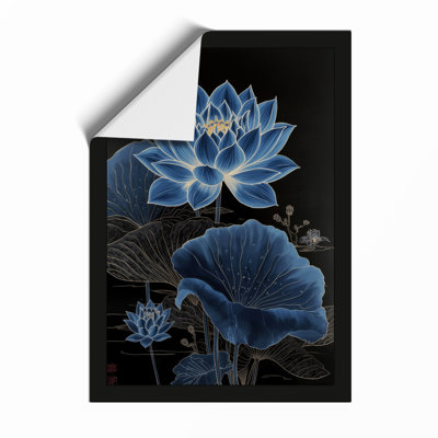Luminous Lotus Botanical - Framed Print