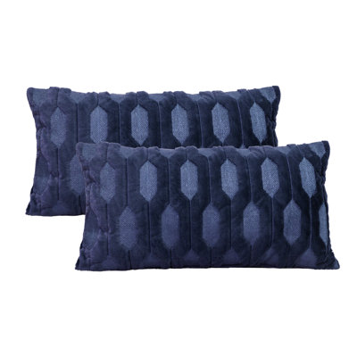 Tatami Embroidery Faux Fur Throw Pillow Covers