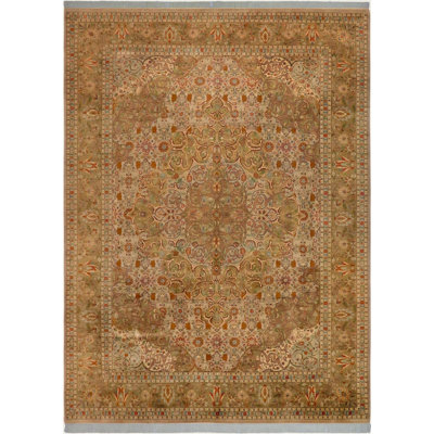 Tapis oriental brun clair en laine 9 pi 2 po x 12 pi 3 po Aaru