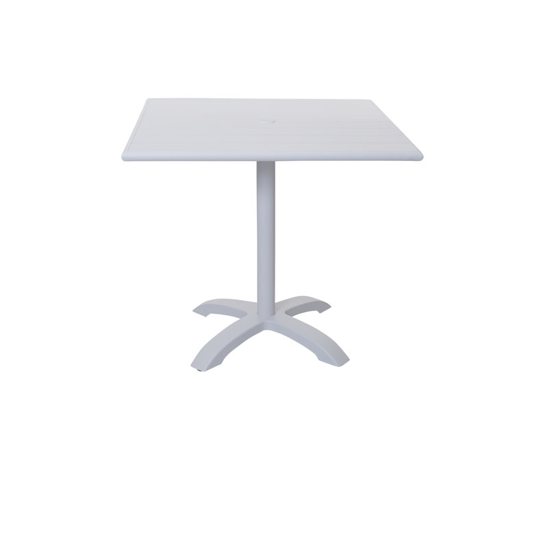 White Aluminum Square Outdoor Dining Table