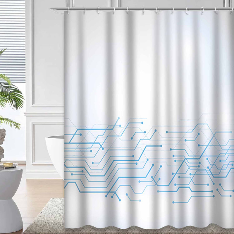 Rideau de douche abstrait avec 12 crochets, L 72 po x l 72 po