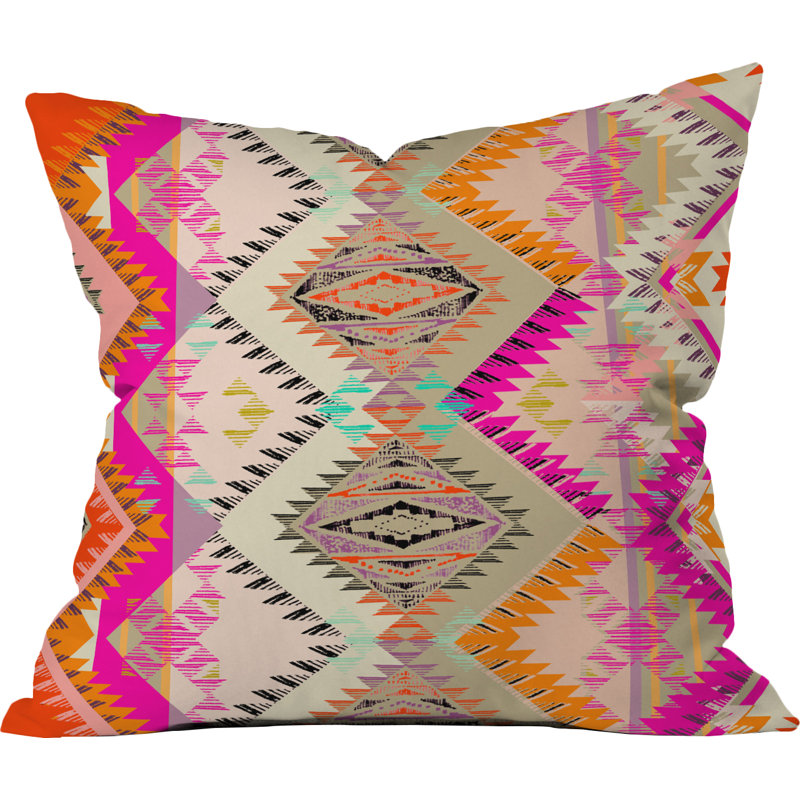 Feathered Arrows Outdoor Square Pillow Cover and Insert, 18" x 18"