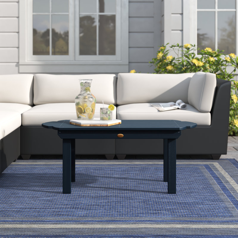 Anette Outdoor Coffee Table , 45'' in. W 19'' in. D, Federal Blue