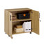 Marjorie Wood Storage Cabinet with Lock, 2 Door Locking File Tool Cabinet Cupboard with Adjustable Shelf-30562429