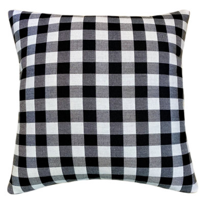 Check-Me-Out Black Sunbrella Throw Pillow Cover & Insert