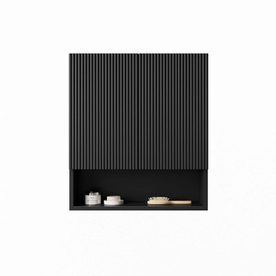 26" Wall-Mounted Striped Bathroom Cabinet