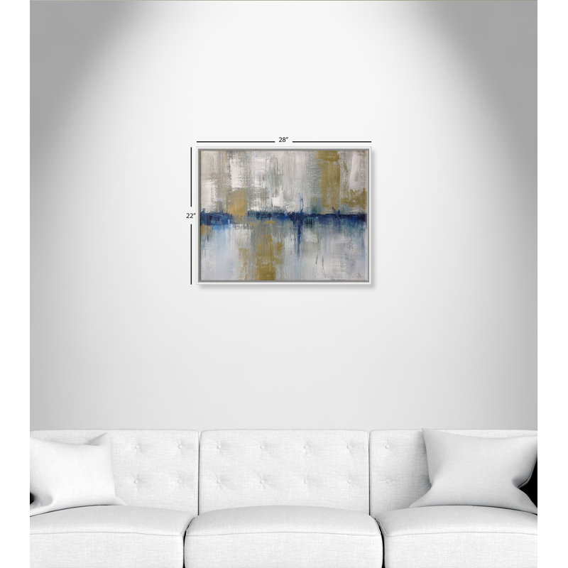 Horizon dans la brume - reproduction d'art sur toile, H 22 po x l 28 po x P 2 po, Blanc