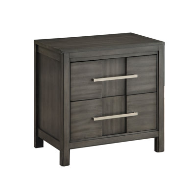 Cayer Solid Wood 2-Drawer Nightstand