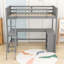 Lit mezzanine simple avec bureau, tablettes et garde-corps-1288996941