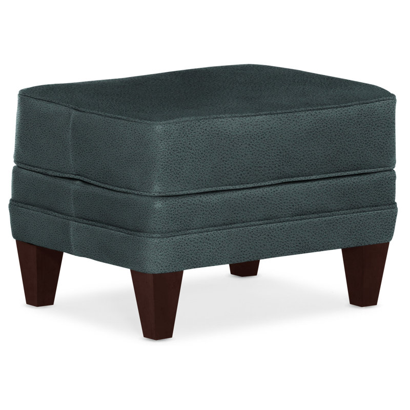 Willow Ottoman, Mahogany, Outsider Raven Genuine Leather