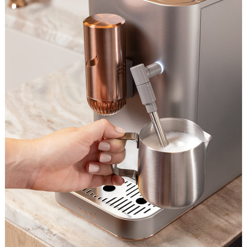 Café AFFETTO Automatic Espresso Machine + Frother, Steel Silver