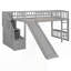 Lit mezzanine avec deux tiroirs et glissière, parfait pour économiser de l'espace et s'amuser dans les chambres d'enfants-751513898