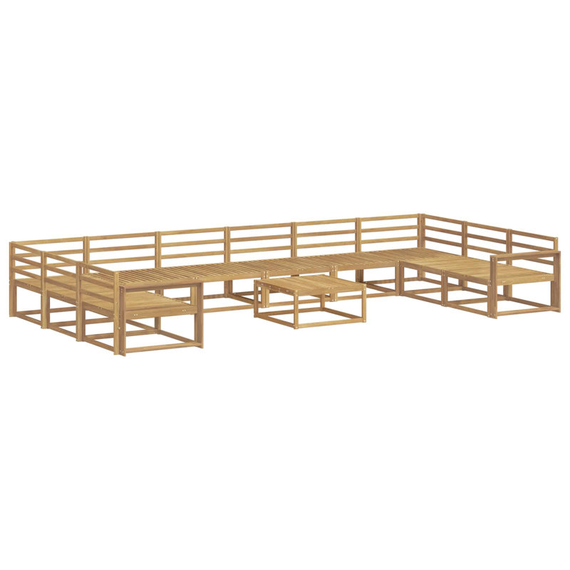  Outdoor Sofa Set 11 Pcs Solid Acacia Wood Sectional Couch Backyard