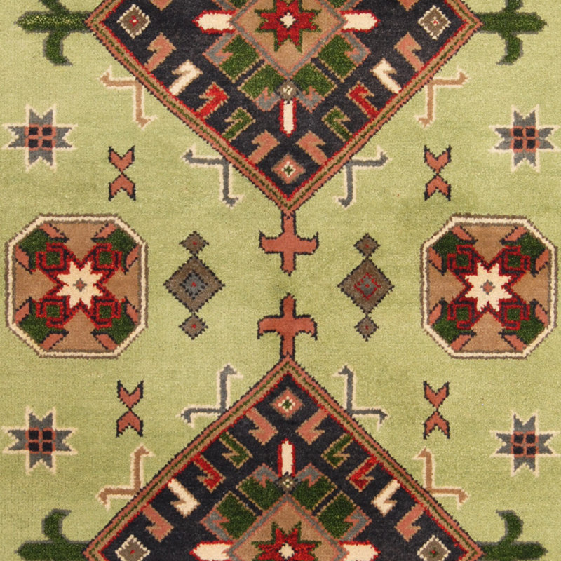 Tapis vert / ivoire noué à la main Dakara