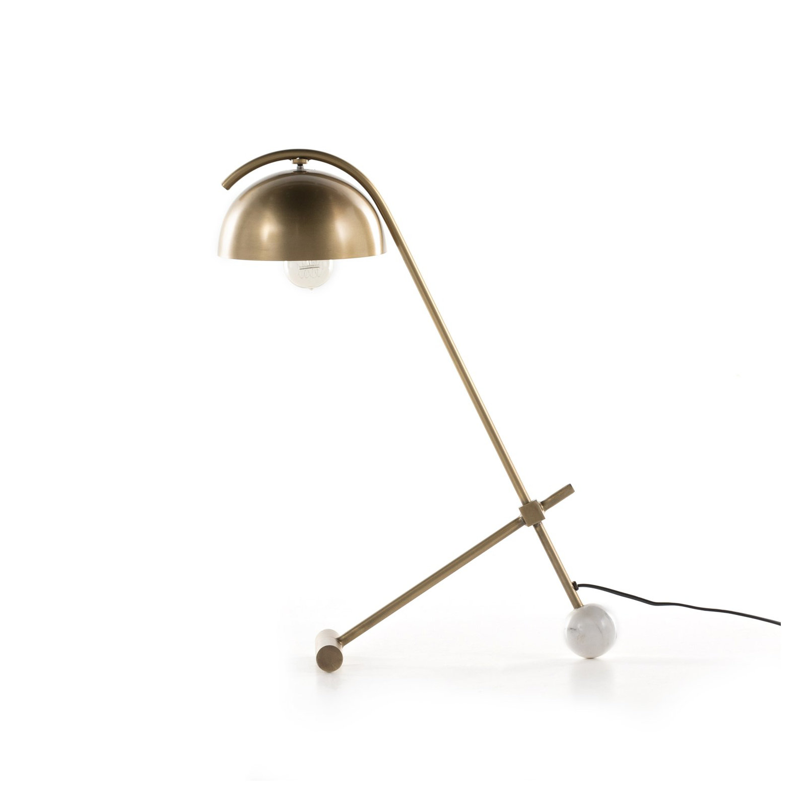Delano Desk Lamp, Charcoal/White Marble, Gold, Yes