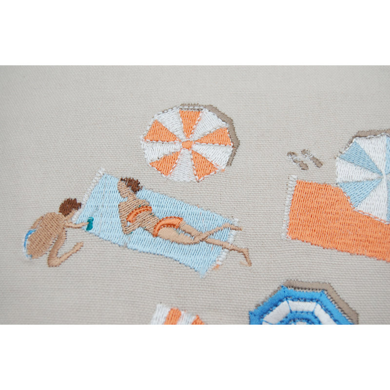 Embroidered Cotton Throw Pillow
