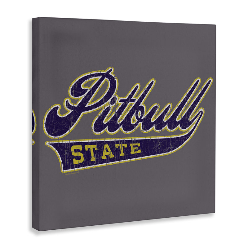 Art mural sur toile «Pitbull State» par Spirit Animals / Life Is High, H 17 po x l 17 po