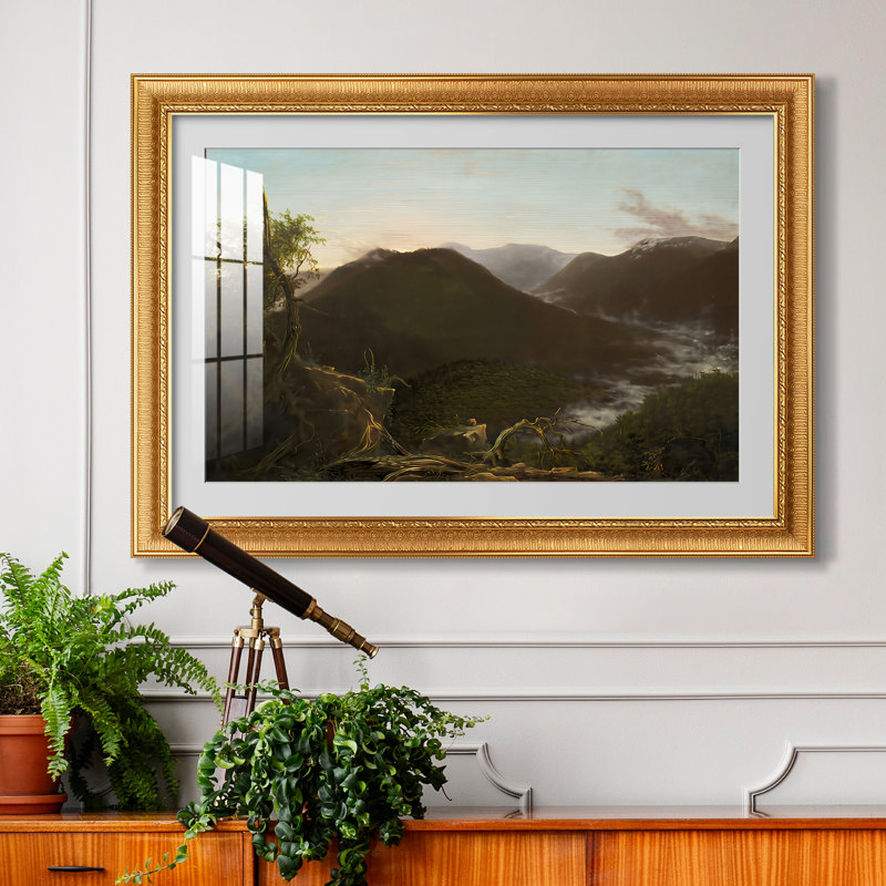 Lever du soleil sur les monts Catskill, 1826 - Thomas Cole - Estampe encadrée sur mesure, Framed Print with Mat
