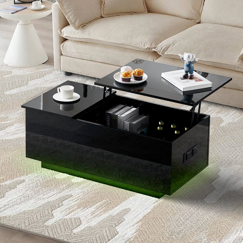Coffee Table with Storage, Black