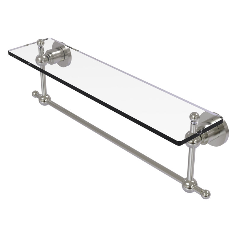 Étagère support avec barre à serviettes lera, l 22 po x H 4 po, Nickel satiné